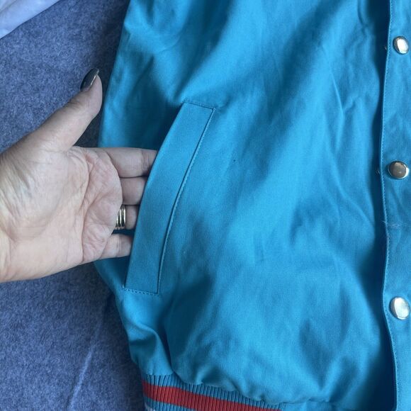 NFL Superbowl Jacket Adult Small Embroidered Patches Football Snap Front Varsity - Picture 5 of 15